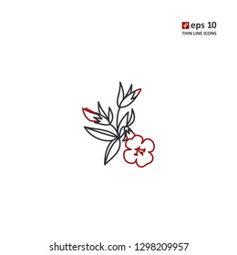 Hedgehyssop - vector thin line icon on white background. Symbol for web, infographics, print design and mobile UX/UI kit. Vector illustration, EPS10.