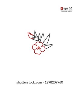 Hedgehyssop - vector thin line icon on white background. Symbol for web, infographics, print design and mobile UX/UI kit. Vector illustration, EPS10.