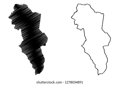 Hedmark (Administrative divisions of Norway, Kingdom of Norway) map vector illustration, scribble sketch Hedmark fylke map