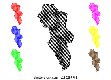 Hedmark (Administrative divisions of Norway, Kingdom of Norway) map vector illustration, scribble sketch Hedmark fylke map