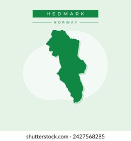 Hedmark (Administrative divisions of Norway, Kingdom of Norway) map vector illustration, scribble sketch Hedmark fylke map