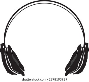 Diseño de música Hedset con líneas simples