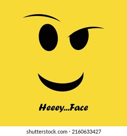 Heeeey...! Face Logo Icon Vector Template Design Illustration.