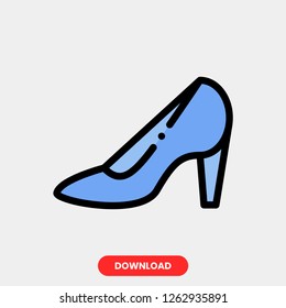 Heel concept line icon. Simple element illustration. Heel concept outline symbol design. Can be used for web and mobile UI/UX. Modern vector style. Modern vector style. 