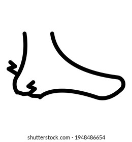 Heel disease icon. Outline Heel disease vector icon for web design isolated on white background
