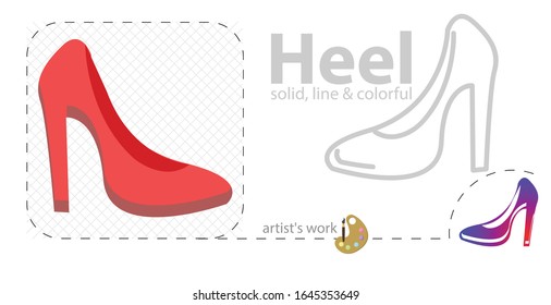 heel flat icon. line icon