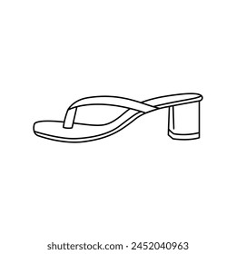 Heel flip flops line color icon. Sign for web page, mobile app, button, logo. Vector isolated button. Editable stroke.