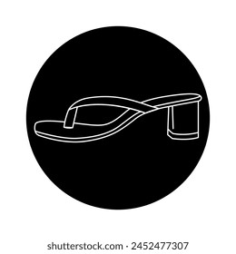 Heel flip flops line color icon. Sign for web page, mobile app, button, logo. Vector isolated button. Editable stroke.