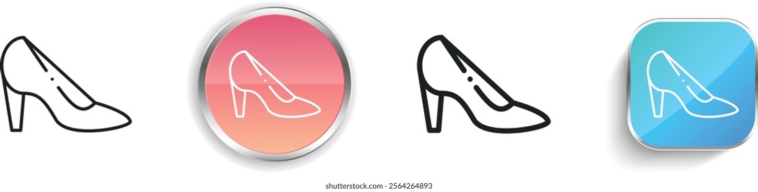 heel icon. Thin Linear, Regular and Button Style Design Isolated On White Background