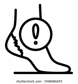 Heel injury icon. Outline Heel injury vector icon for web design isolated on white background