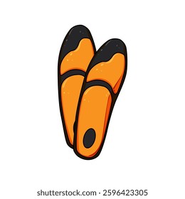 heel insoles cartoon. pain relief, custom fit, shock absorption heel insoles sign. isolated symbol vector illustration