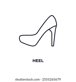 heel outline icon. Linear vector from fashion concept. Thin line heel icon isolated on white background