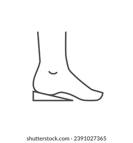 Heel pad line outline icon