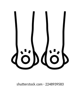 heel pain body ache line icon vector. heel pain body ache sign. isolated contour symbol black illustration