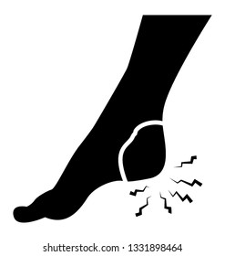 Heel Pain Glyph Icon Design 