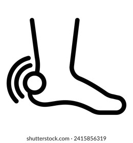 Heel pain icon outline vector. Ankle footwear. Shoe sole support