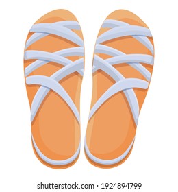 Heel sandals icon. Cartoon of heel sandals vector icon for web design isolated on white background