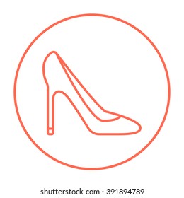 Heel shoe line icon.