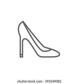 Heel shoe line icon.