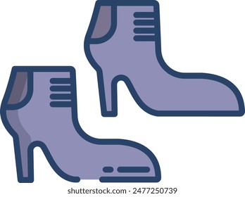 Heel shoe linear color vector illustration