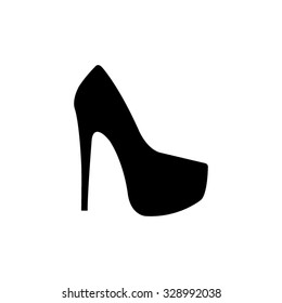 heel shoes  - black vector icon