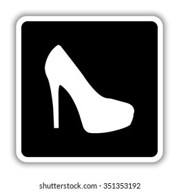 heel shoes - black vector icon