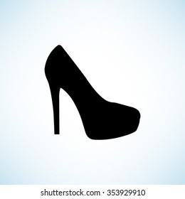 heel shoes -  black vector icon