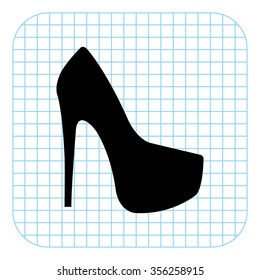 heel shoes - black vector  icon
