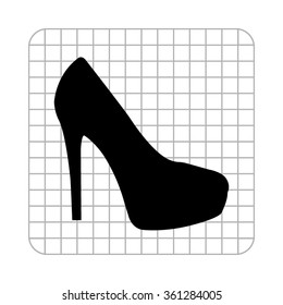 heel shoes -  black vector icon