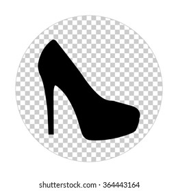 heel shoes  - black vector icon
