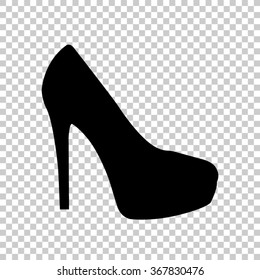 heel shoes -  black vector icon