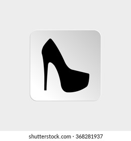 heel shoes  - black vector icon