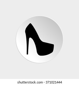 heel shoes -  black vector icon