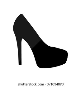 heel shoes -  black vector icon
