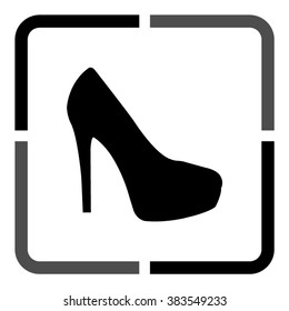 heel shoes  - black vector icon