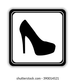 heel shoes  - black vector icon