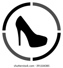 heel shoes  - black vector icon