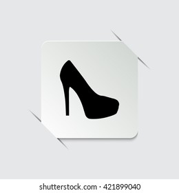 heel shoes  - black vector icon