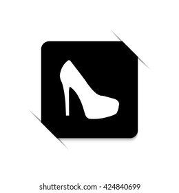 heel shoes -  black vector icon