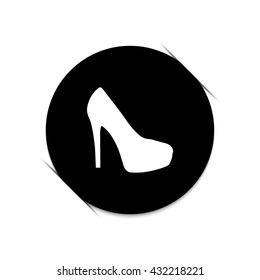 heel shoes  - black vector icon