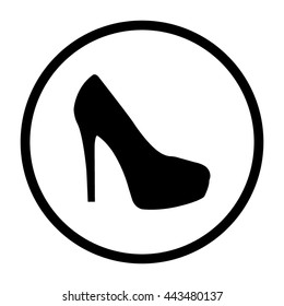 heel shoes  - black vector icon