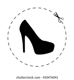 heel shoes -  black vector icon