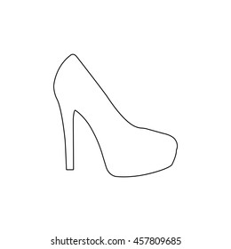 heel shoes -  black vector icon