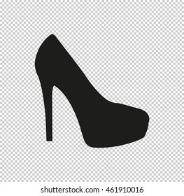 heel shoes -  black vector icon