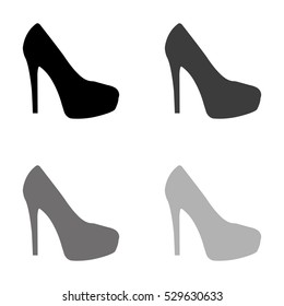 heel shoes  - black vector icon