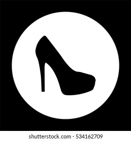 heel shoes -  black vector icon