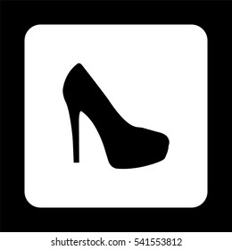 heel shoes  - black vector icon