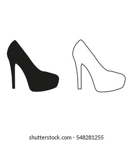 heel shoes -  black vector icon