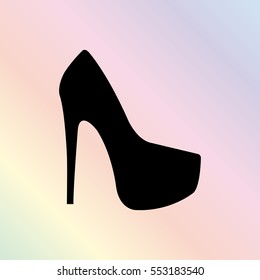heel shoes  - black vector icon