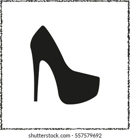 heel shoes  - black vector icon